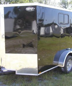 6x10 TA Trailer - Black, Double Barn Doors, Side Door, Extra Height, Windows