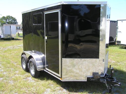 6x10 TA Trailer - Black, Double Barn Doors, Side Door, Extra Height, Windows