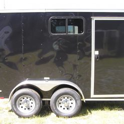 6x10 TA Trailer - Black, Double Barn Doors, Side Door, Extra Height, Windows