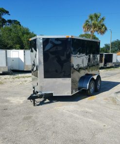 6x10 TA Trailer - Black, Double Abrn Doors, Side Door, Extra Height