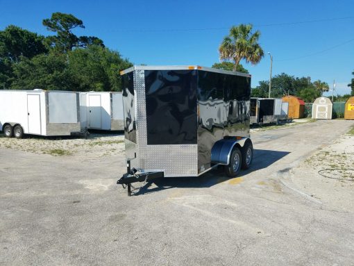 6x10 TA Trailer - Black, Double Abrn Doors, Side Door, Extra Height