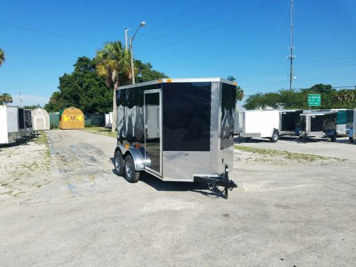 6x10 TA Trailer - Black, Double Abrn Doors, Side Door, Extra Height