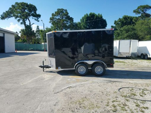 6x10 TA Trailer - Black, Double Abrn Doors, Side Door, Extra Height