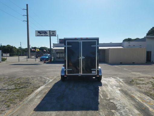 6x10 TA Trailer - Black, Double Abrn Doors, Side Door, Extra Height