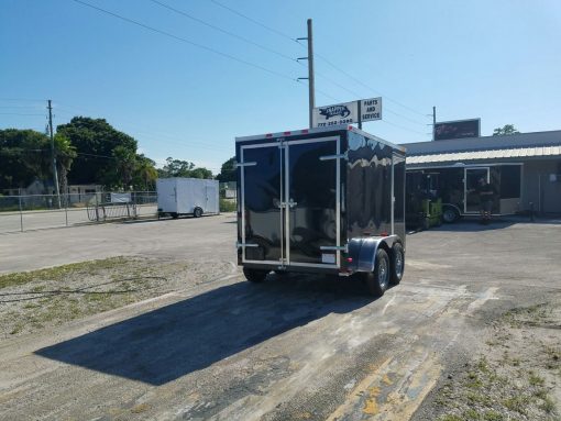 6x10 TA Trailer - Black, Double Abrn Doors, Side Door, Extra Height