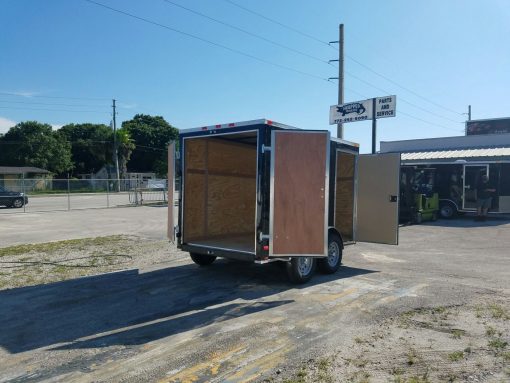 6x10 TA Trailer - Black, Double Abrn Doors, Side Door, Extra Height