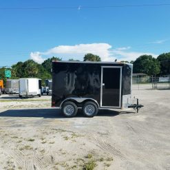 6x10 TA Trailer - Black, Double Abrn Doors, Side Door, Extra Height