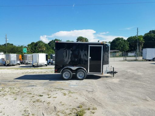 6x10 TA Trailer - Black, Double Abrn Doors, Side Door, Extra Height