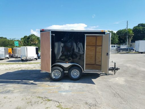 6x10 TA Trailer - Black, Double Abrn Doors, Side Door, Extra Height