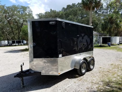 6x10 TA Trailer - Black, Ramp, Side Door, Extra Height