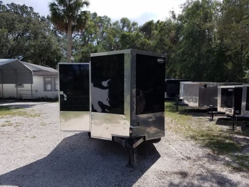 6x10 TA Trailer - Black, Ramp, Side Door, Extra Height