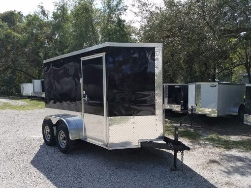 6x10 TA Trailer - Black, Ramp, Side Door, Extra Height