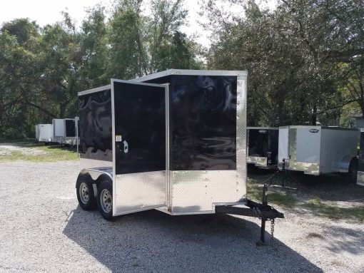 6x10 TA Trailer - Black, Ramp, Side Door, Extra Height