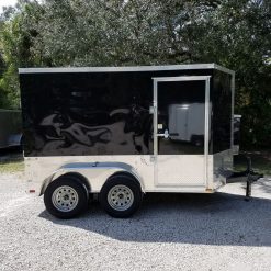 6x10 TA Trailer - Black, Ramp, Side Door, Extra Height