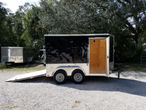 6x10 TA Trailer - Black, Ramp, Side Door, Extra Height