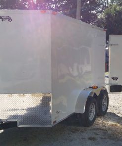 6x10 TA Trailer - White, Double Barn Doors, Side Door, Extra Height