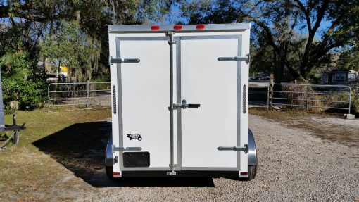 6x10 TA Trailer - White, Double Barn Doors, Side Door, Extra Height