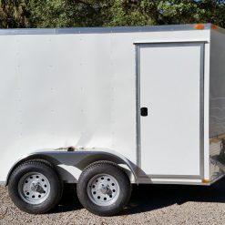 6x10 TA Trailer - White, Double Barn Doors, Side Door, Extra Height