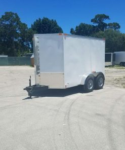 6x10 TA Trailer - White, Ramp, Side Door, Extra Height