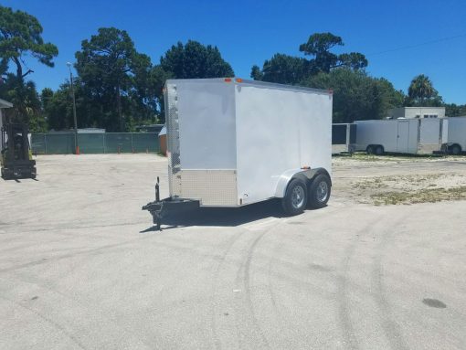 6x10 TA Trailer - White, Ramp, Side Door, Extra Height