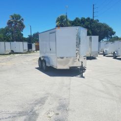 6x10 TA Trailer - White, Ramp, Side Door, Extra Height