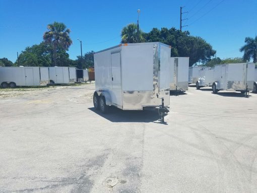 6x10 TA Trailer - White, Ramp, Side Door, Extra Height