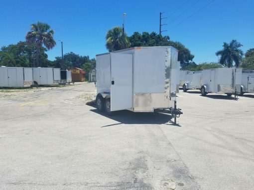 6x10 TA Trailer - White, Ramp, Side Door, Extra Height