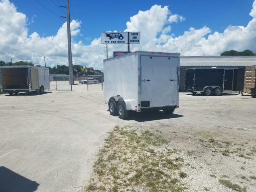 6x10 TA Trailer - White, Ramp, Side Door, Extra Height