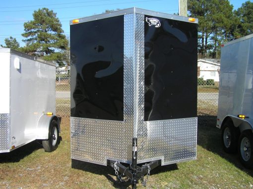 6x12 SA Trailer - Black, Double Doors, Side Door, Extra Height