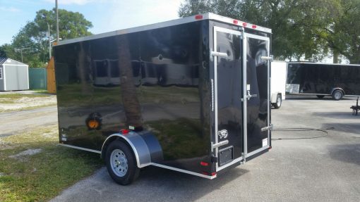 6x12 SA Trailer - Black, Double Doors, Side Door, Extra Height