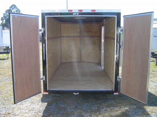 6x12 SA Trailer - Black, Double Doors, Side Door, Extra Height