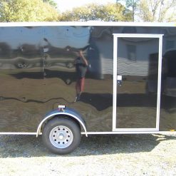 6x12 SA Trailer - Black, Double Doors, Side Door, Extra Height