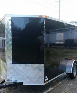 6x12 SA Trailer - Black, Ramp, Side Door, Extra Height