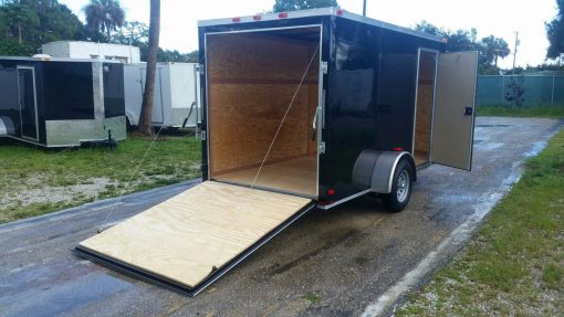 6x12 SA Trailer - Black, Ramp, Side Door, Extra Height