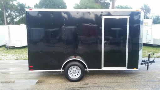 6x12 SA Trailer - Black, Ramp, Side Door, Extra Height