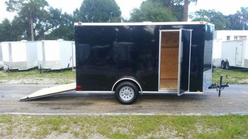 6x12 SA Trailer - Black, Ramp, Side Door, Extra Height