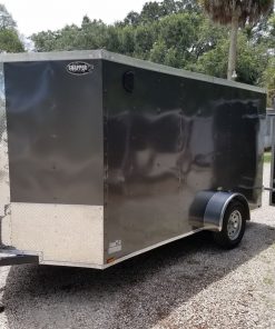 6x12 SA Trailer - White, Double Doors, Side Door, Extra Height