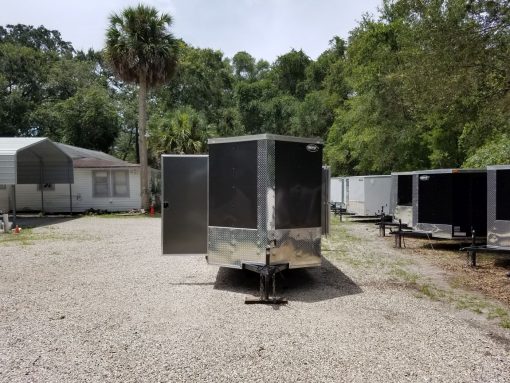 6x12 SA Trailer - White, Double Doors, Side Door, Extra Height