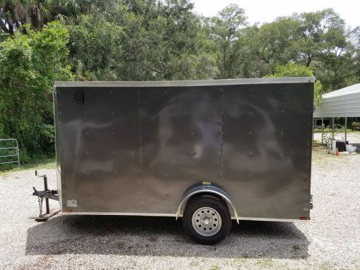 6x12 SA Trailer - White, Double Doors, Side Door, Extra Height