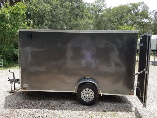 6x12 SA Trailer - White, Double Doors, Side Door, Extra Height