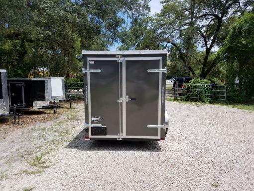 6x12 SA Trailer - White, Double Doors, Side Door, Extra Height