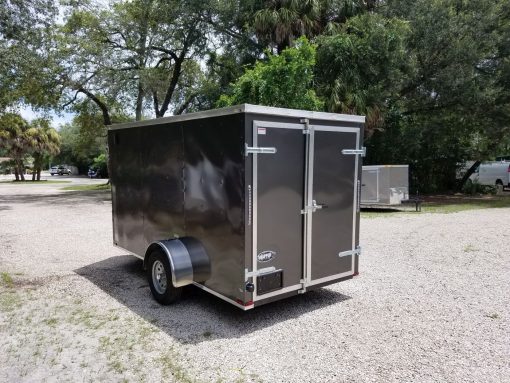 6x12 SA Trailer - White, Double Doors, Side Door, Extra Height