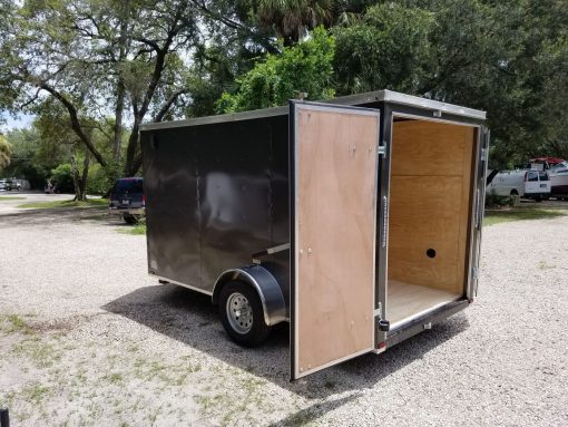 6x12 SA Trailer - White, Double Doors, Side Door, Extra Height