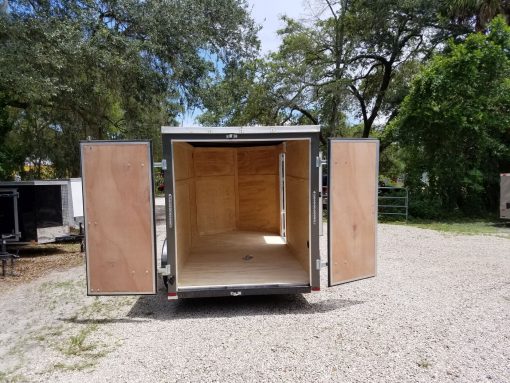 6x12 SA Trailer - White, Double Doors, Side Door, Extra Height