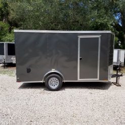 6x12 SA Trailer - White, Double Doors, Side Door, Extra Height