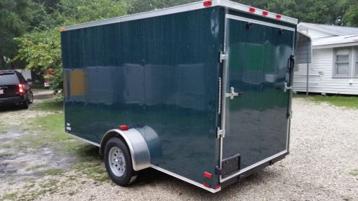 Custom 6x12 SA Trailer - Green, Ramp, Side Door, Extra Height