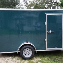 Custom 6x12 SA Trailer - Green, Ramp, Side Door, Extra Height