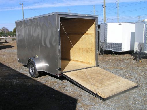 6x12 SA Trailer - Pewter, Ramp, Side Door, Extra Height