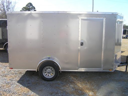 6x12 SA Trailer - Pewter, Ramp, Side Door, Extra Height