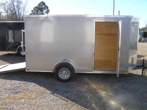 6x12 SA Trailer - Pewter, Ramp, Side Door, Extra Height